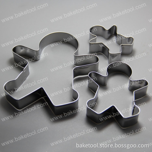 stainless steel gingerbread man cookie cutter biscuit pastry fondant cake derorating set